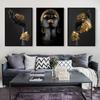 Afrikanische Frau Leinwand Wand Kunst Malerei Poster und Drucke schwarze Frau hält Gold Schmuck Bild für Wohnzimmer Home Decor