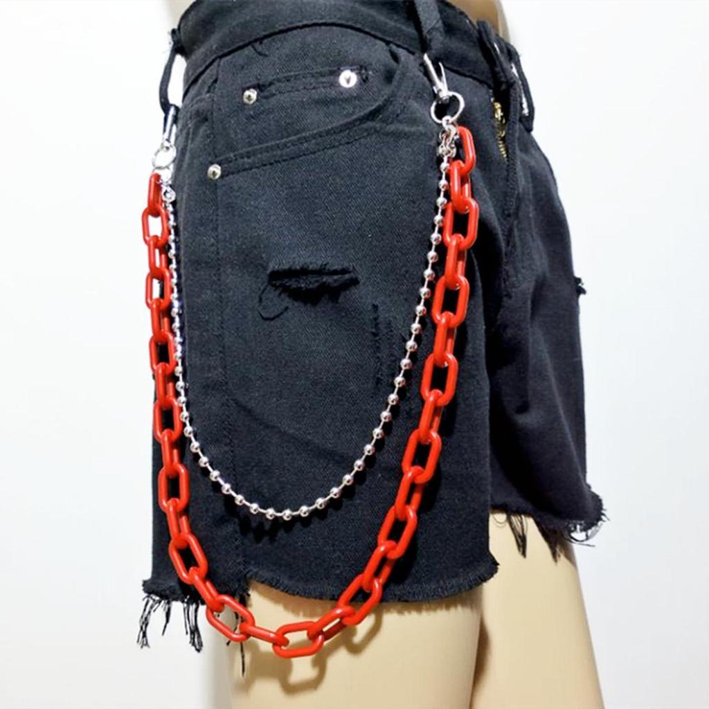 European & American Hip-Hop Style Double-Layer Fluorescent Acrylic Waist Chain with Pendant