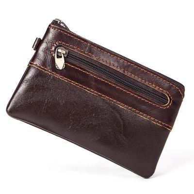 Genuine Leather Coin Purses Women and Men Small Money Bags Pocket Wallets Key Holder Case Mini Functional Pouch Zipper Credit Card Card Wallet