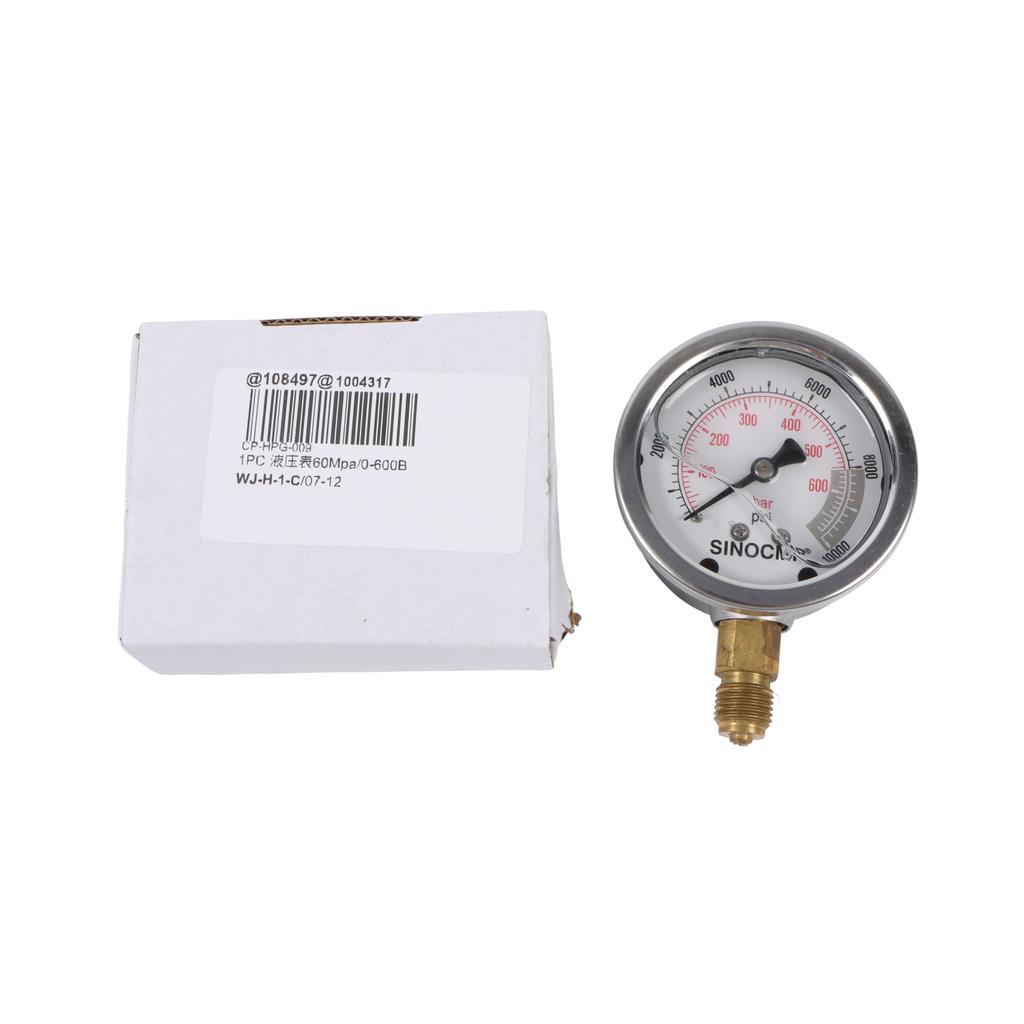 Hydraulic Pressure Gauge 60Mpa 600Bar 10000Psi Hydraulic Air Gas Water Oil Pressure Measuring Tool Manometer For Pump Compressor