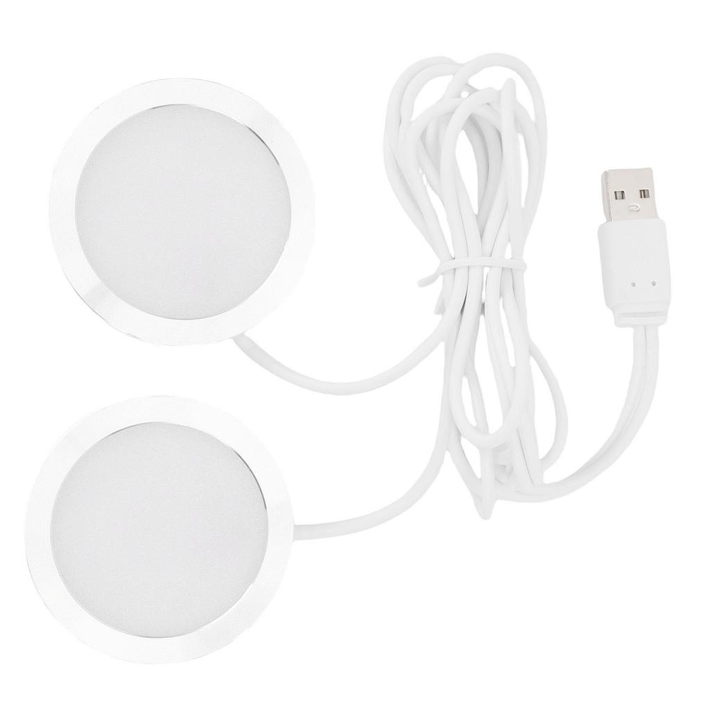 Dual Heads Round LED Spotlight Indoor Mini Ultra Slim 5V USB Under Counter Light Jewelry Display Lighting Model Display Lamp