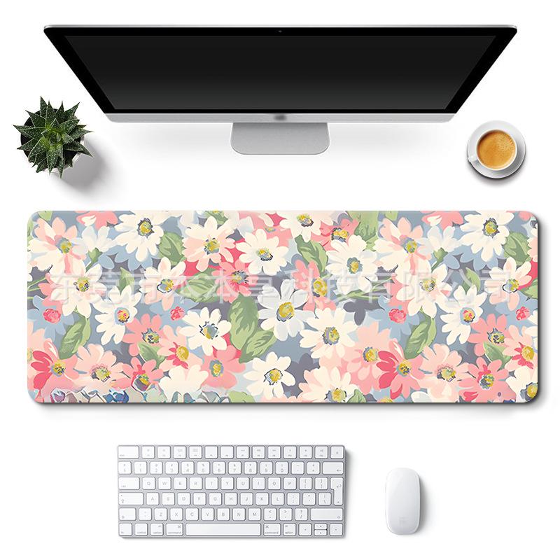 Extra Large Custom Girl's Cute Office Desk Mat - Non-Slip Landscape Style Mouse Pad