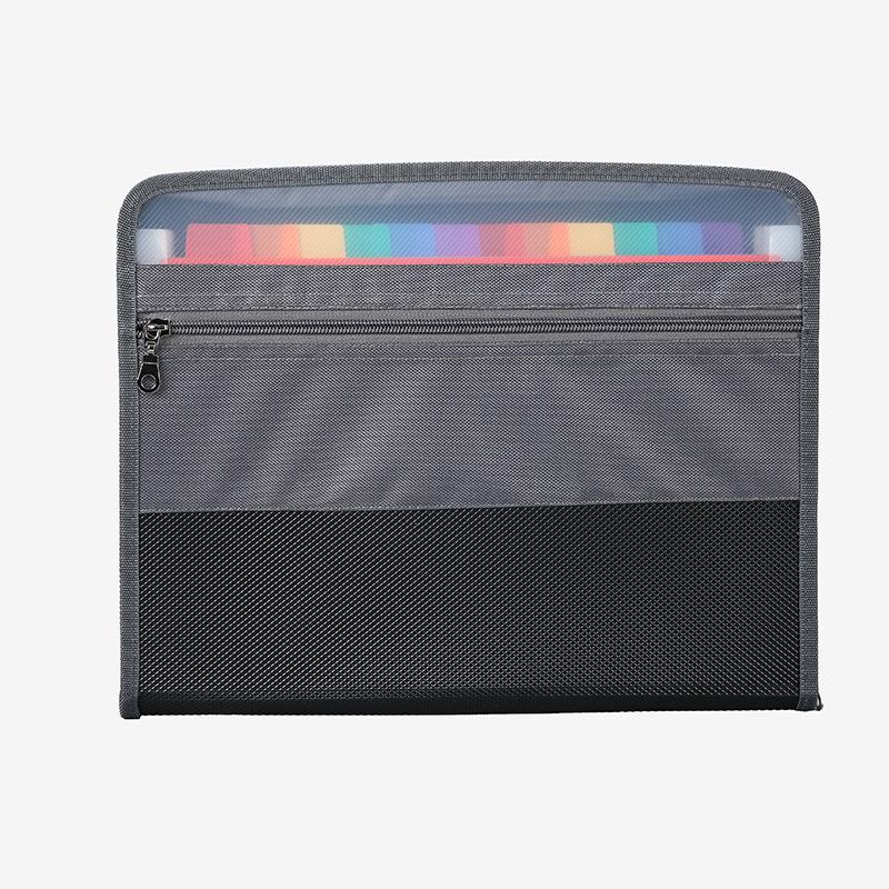 Rainbow Series Accordion File Folder: 13-Grid Double Zipper for Multi-Spec and Test Paper Storage