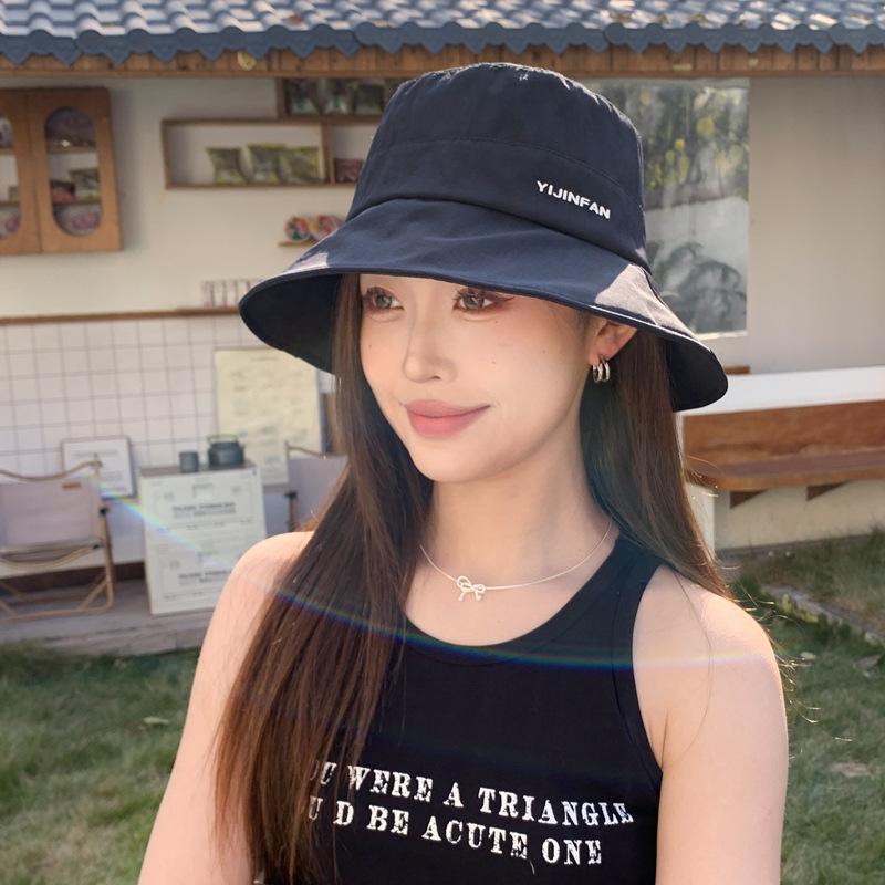 Summer Hat Women's Summer Thin Sunscreen Bucket Hat Showing Face Small Versatile Sunshade Sun Hat