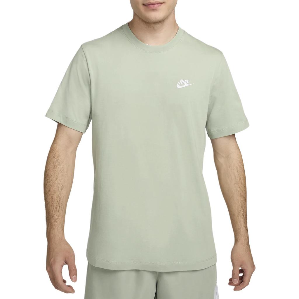Nike Sportswear Club Solid Color Round Neck Short Sleeve T-Shirt Men Tops Emerald-Green AR4997-371