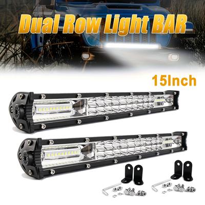 15-inch LED Light Bar Bright Light Comes with Multiple LED Bulbs and a Mounting Bracket Black Finish Mainly Used for Off-road Vehicles Trucks ATVs