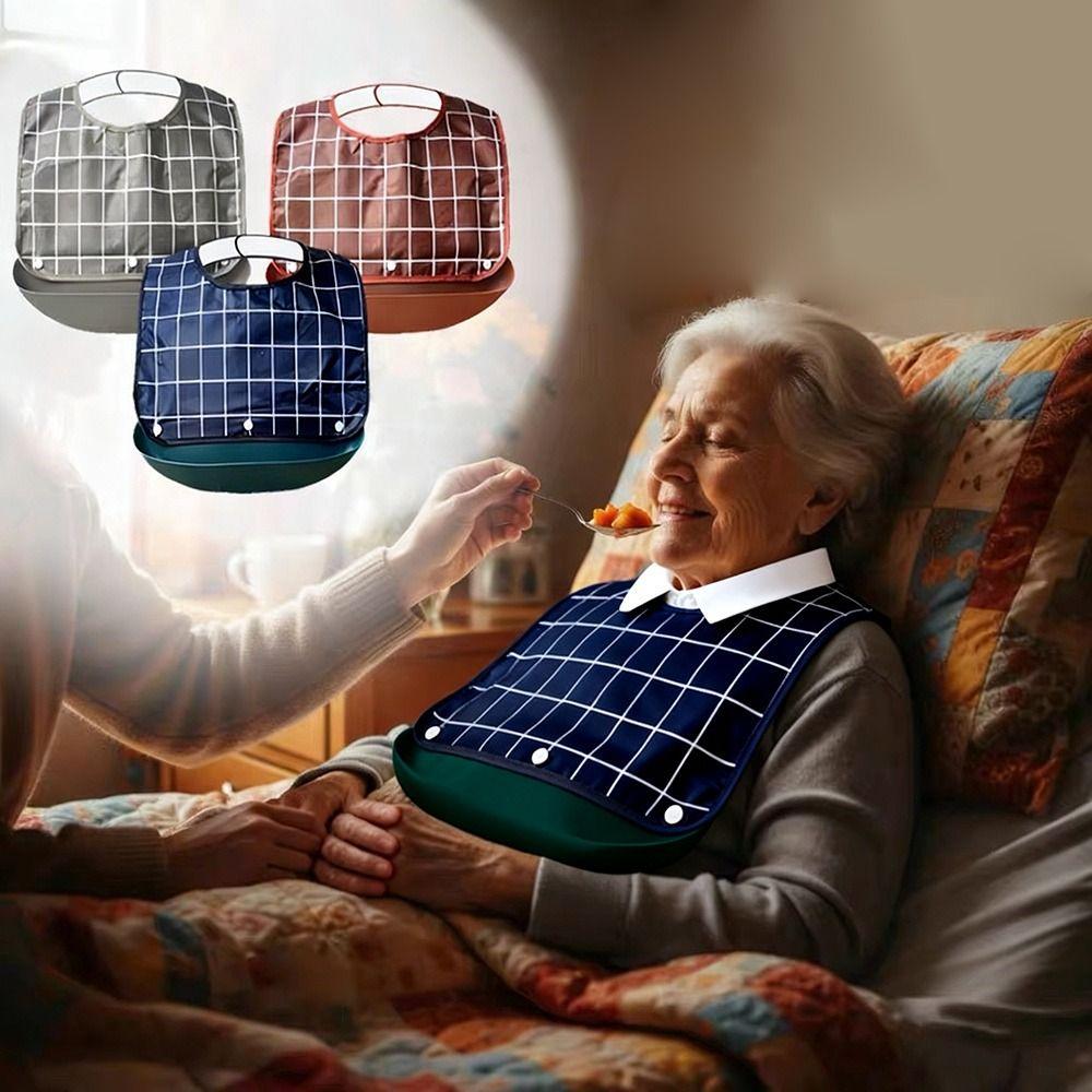 Schmutzabweisender Erwachsenen-Latz Wasserdichte Erwachsenen-Schürze Tragbare Speichel-Servietten Esshilfe