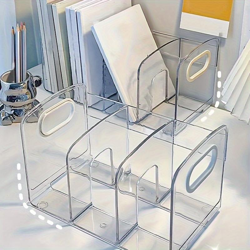 Organizador de Mesa Elegante em Acrílico Transparente para Material de Escritório - Material PP Durável Porta-Arquivos de Mesa Transparente e Estante