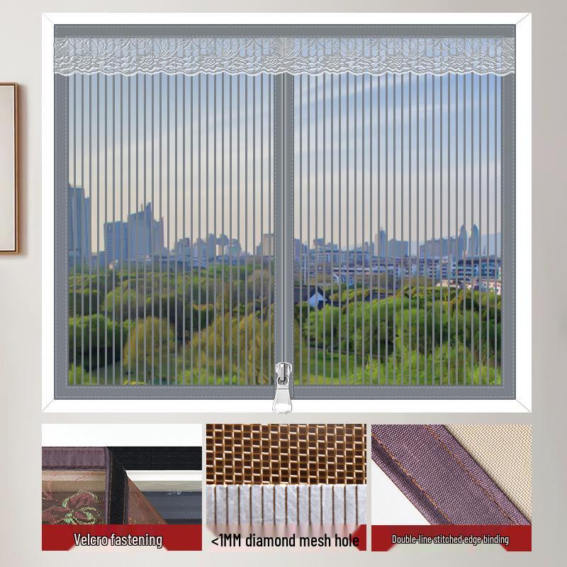 Mosquito Net Screen: Anti-Cat, No Drill, Easy Install, Velcro Attachment, Bedroom Model.
