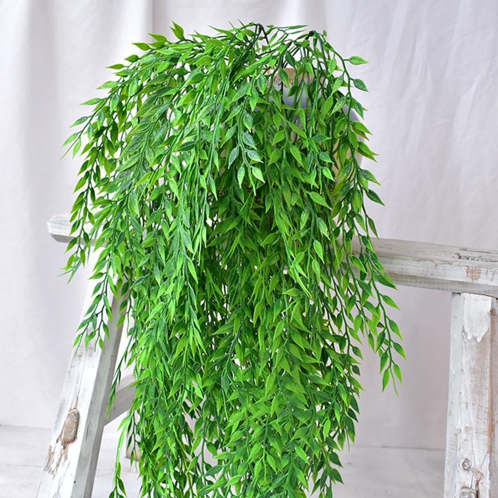 Artificial Hanging Plants Fake Vine Leaves For Wall Home Room Garden Wedding Garland Outside Decor