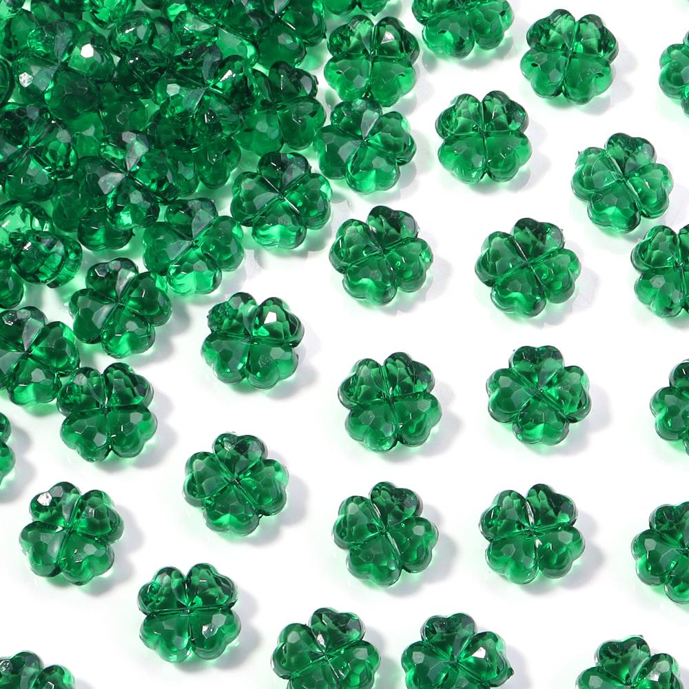 50pcs/lot Colorful Faceted Four Leaf Clover Acrylic Beads Loose Spacer Beads For Jewelry Making DIY Necklace Bracelet Earrings