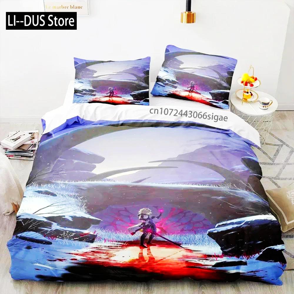 Anime Spiel Genshin Impact Ganyu Bettwäsche Set Bettbezug Bettwäsche-Set Steppdeckenbezug Kissenbezug Bettdecke King Queen Größe Jungen Erwachsene