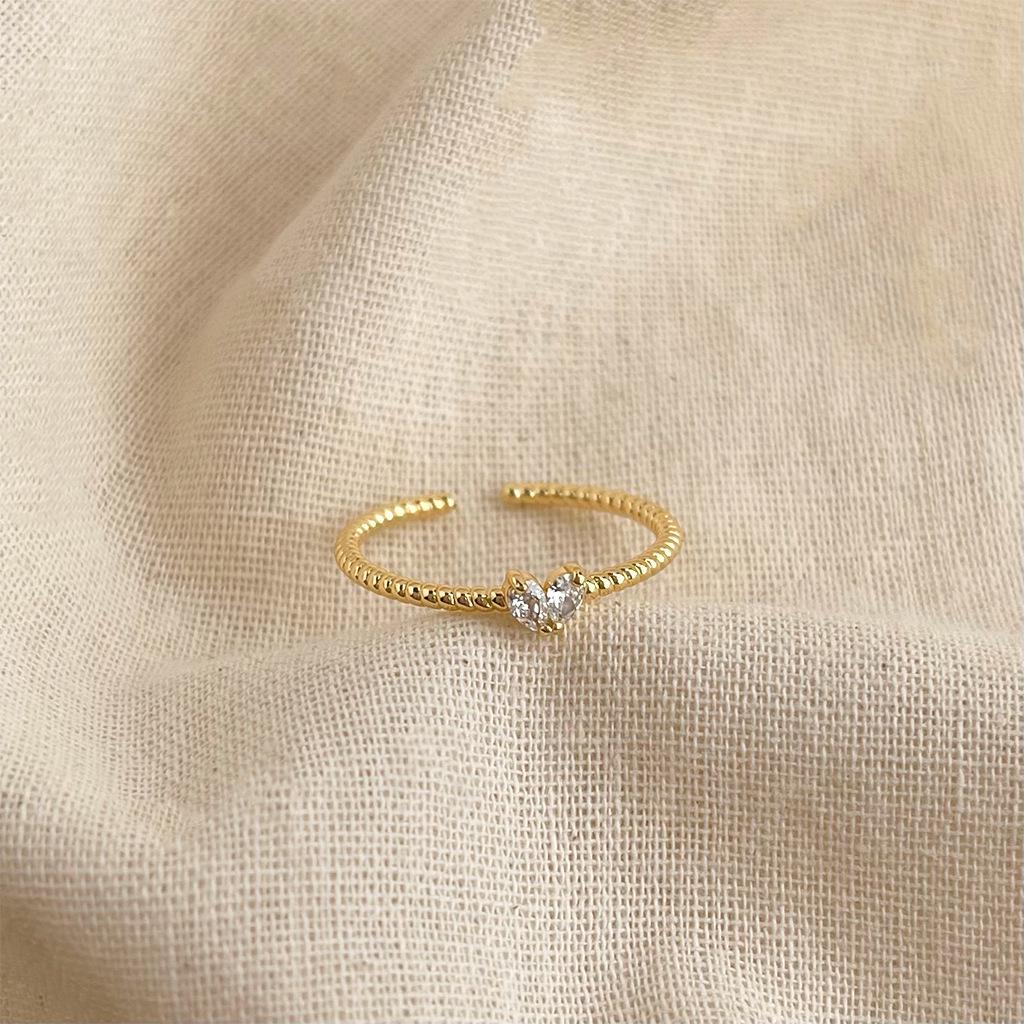 Korean Style Bow Pearl Open Band Ring for Index Finger