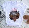 Fashion Vintage Casual Queen Print Ladies T-Shirt Summer Loose Short Sleeve White Women's Tops Graphic T Shirts Female Clothing