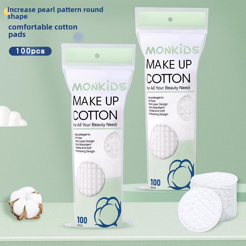 100-Count Large Pearl Grain Cosmetic Cotton Pads for Makeup Removal