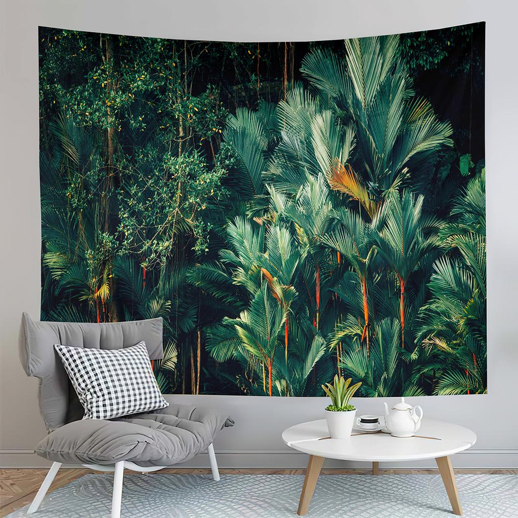 Jungle Tapestry Natural Foggy Forest Tapestry Mountain Forest Tapestry Art Wall Hanging Home Living Room Bedroom Dorm Tapestries