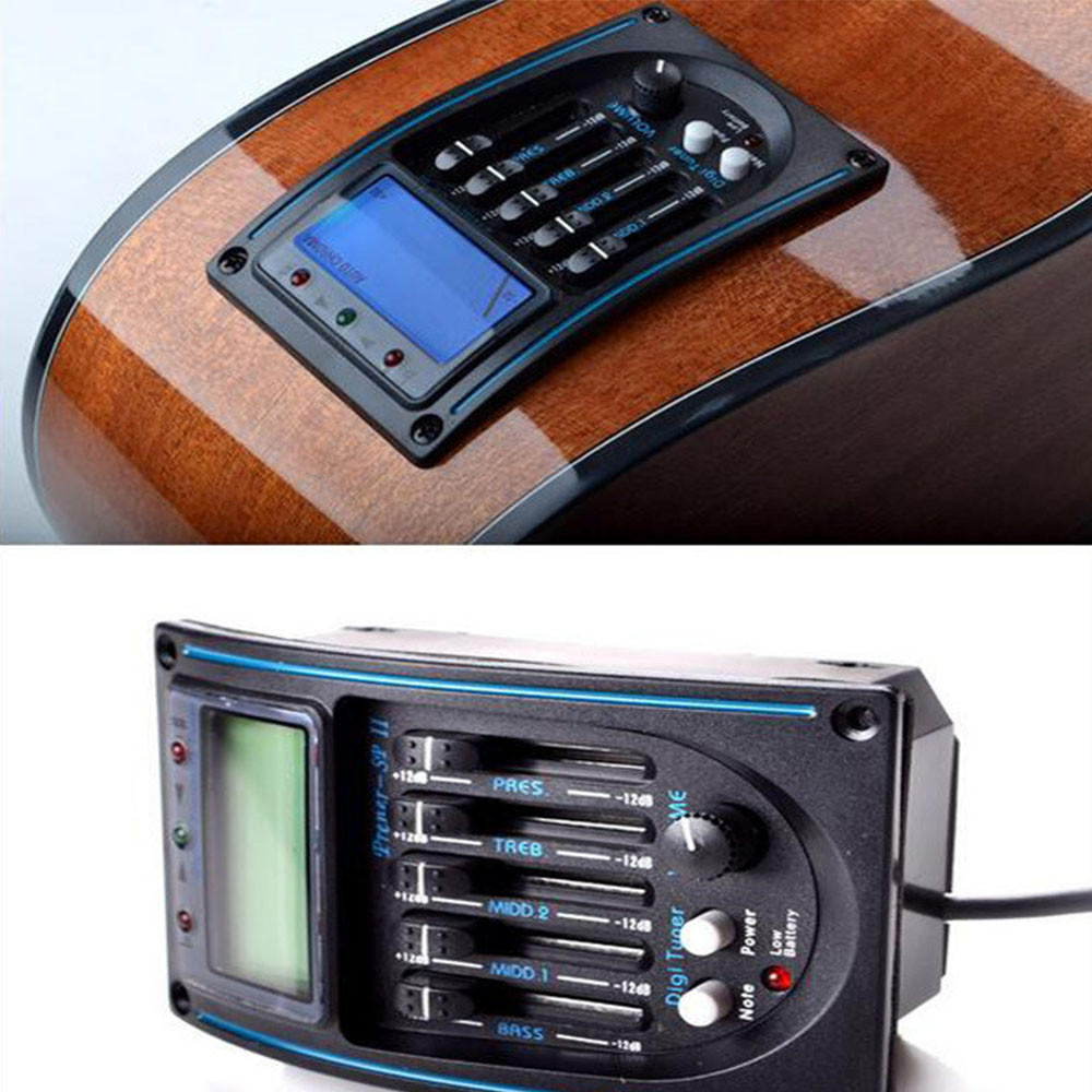 Neewer Acoustique 5-Bande EQ Equaliseur Guitare Pr/éampli Pi/ézo Pick-up Accordeur avec LCD Ecran
