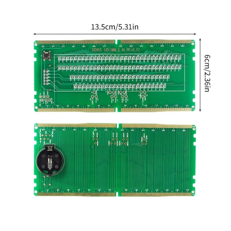 Memory Test Card Notebook DDR5 RDIMM/UDIMM Memory Tester Tool with LED Light Tester Diagnosis Card Memory Tester
