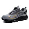 Flying Woven Labor Insurance Shoes Men Anti Smashing Anti Piercing Breathable Comfortable Button Labor Insurance Shoes Wear Resistant Shoes Soft Sole