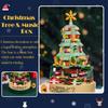 DIY Christmas Tree Music Box Building Blocks Set Jewelry Holder Snowman Bricks Christmas Decoration Gifts for Kids