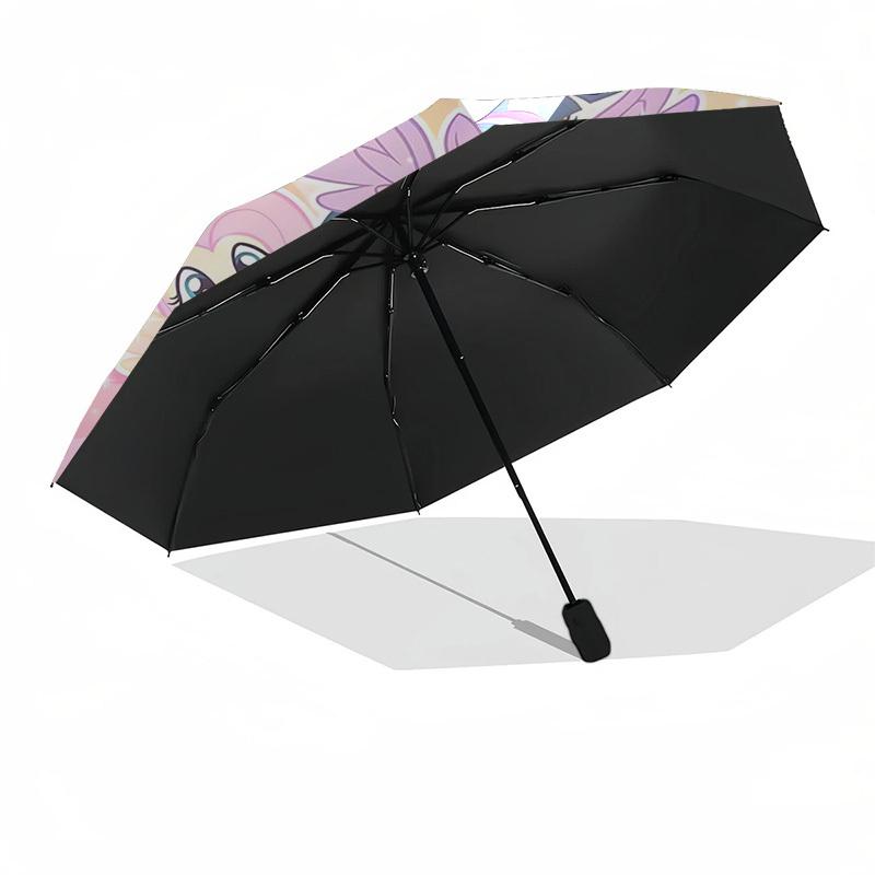 1pc My Little Pony Automatic Folding Umbrella Portable 3-Fold Design with 8-Bone Iron Frame, Outdoor for Fans, Travelers, Daily Use, Gift for Enthusia