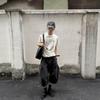 Casual pants versatile men's cropped pants loose black summer street trend wide-leg shorts multi-pocket spot others