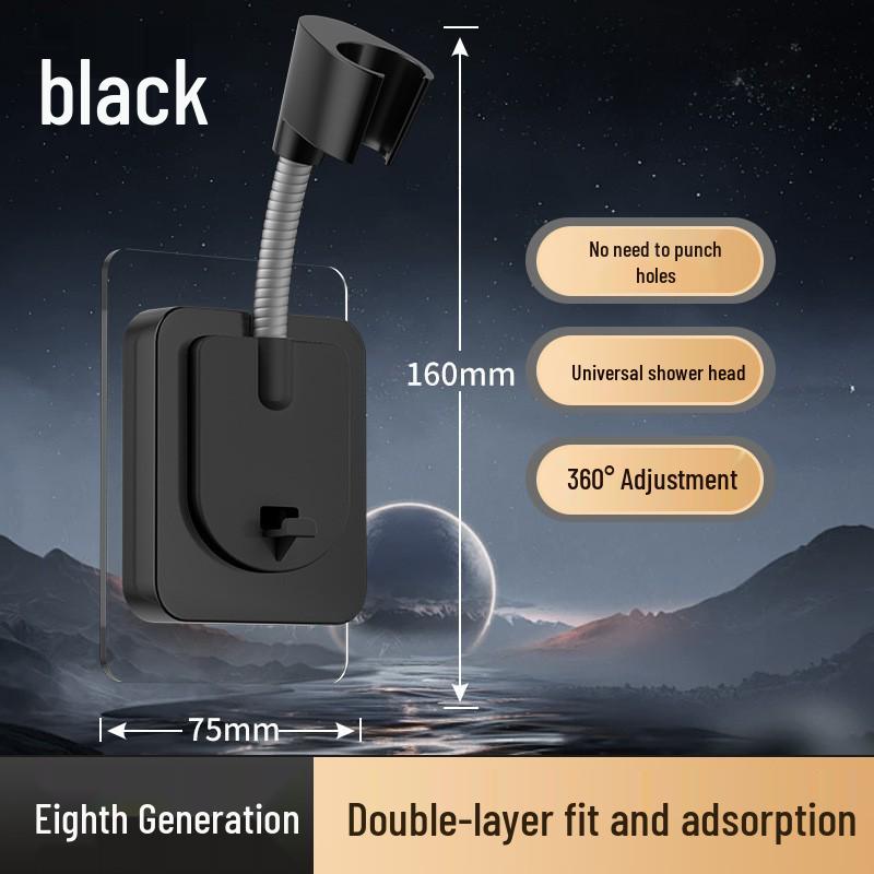 Universal No-Drill Suction Cup Shower Head Holder