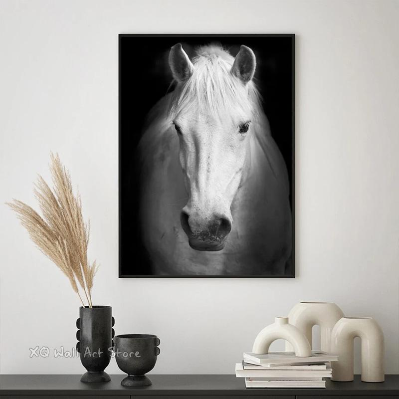 Black White Animals Art Canvas Paintings On The Wall Lion Tiger Elephant Posters and Prints Wall For Living Room Home Frameless