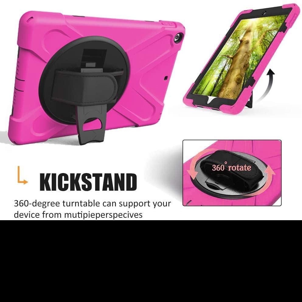 Case For iPad 2 3 4 5 6 7 8 9th,Heavy Duty Army Shockproof Kids Cover for iPad Air iPad Pro  iPad 4 9.7 Ipad Min iKickstand Handle Shoulder Strap Case