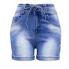 Summer High-waisted Belted Denim Shorts Women's Sexy A Word Package Hip Slim Thin Shorts