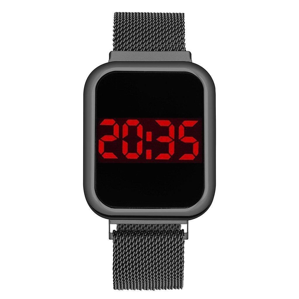 Ladies Square Head Multi-function Electronic Watch Quartz Watch Student Outdoor Sports Touch Screen Red Light Electronic Watch