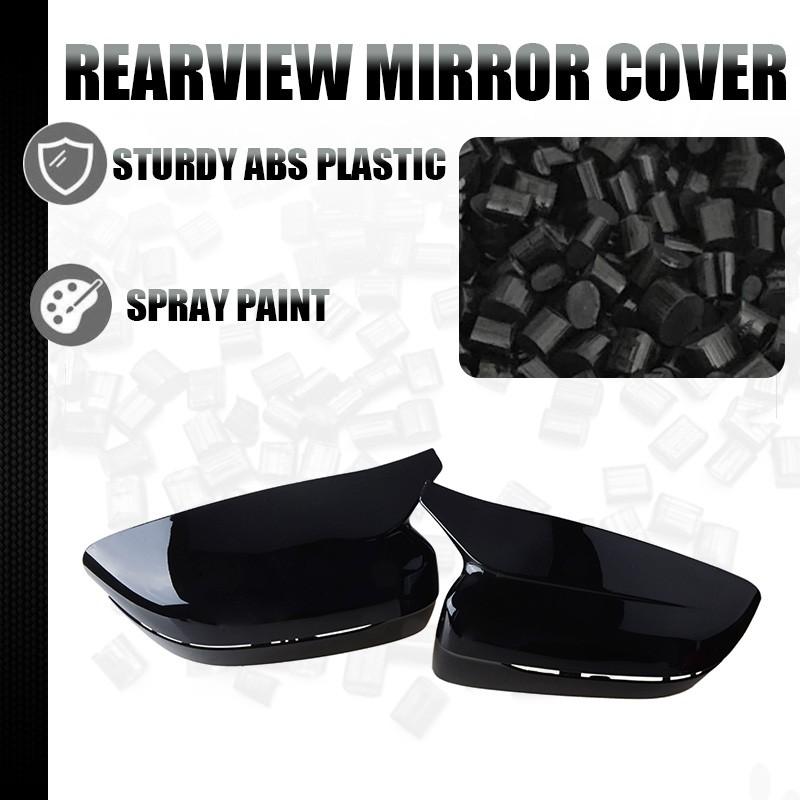 2x FOR BMW G30 G20 2017~20 M STYLE GLOSSY BLACK REAR SIDE WING MIRROR COVER CAP
