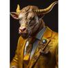 Businessman Animals Suit Style Art Canvas Painting Fashion Style Animals Mural Wall Art Posters Pictures for Living Room Decor