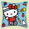 Cartoon Cute Hello Kitty Pillow Covers Cartoon Sofa Decorative Home Double-Sided Printing Short Plush Cute Cushion Cover