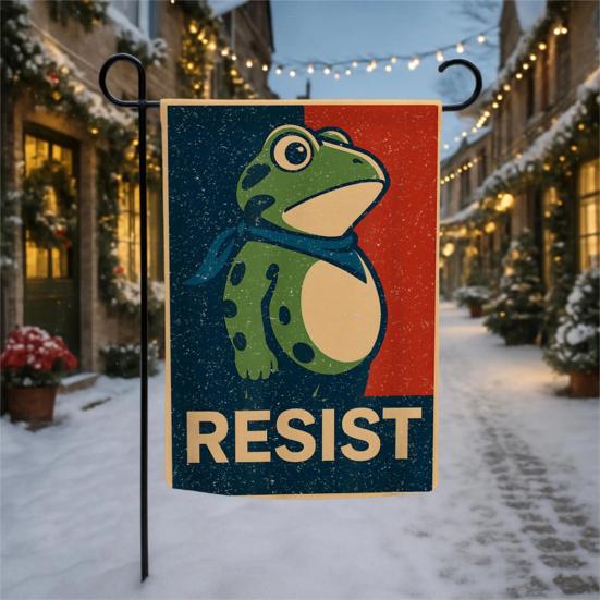 10 Pcs Resist Portland Frog Yard Flag Frog Protest Garden Flag Hilarious Outdoor Banner