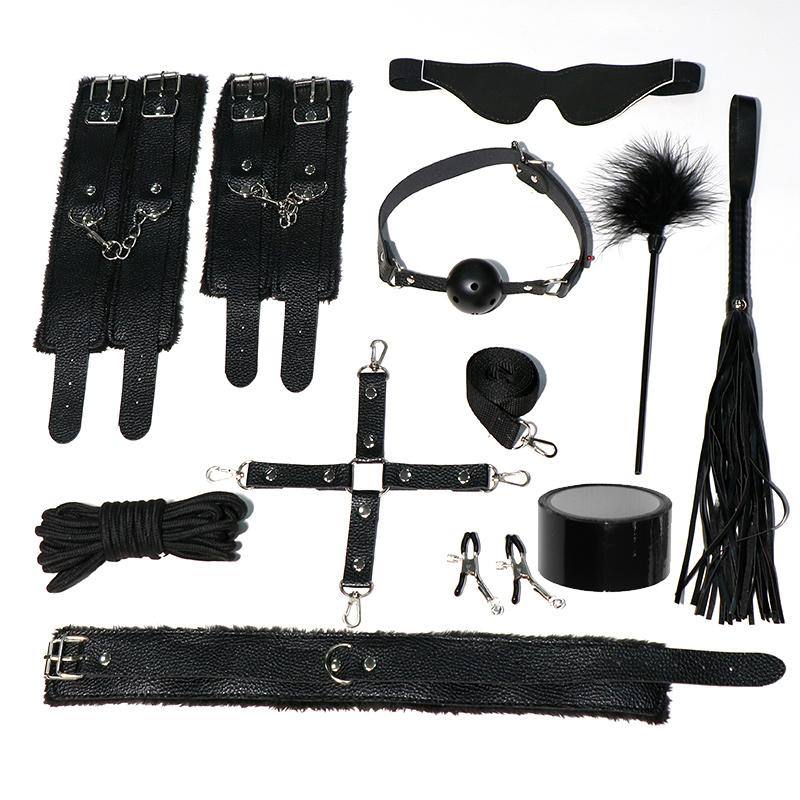 BDSM Restraints Sex Toys Bondage Set 11 Pcs Sex Leather Restraint Kits for Women and Couples