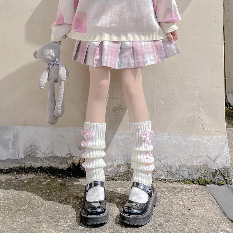 Cross Strap Japanese Cute JK Socks Warm Legs Socks Lolita Stacking Socks Women's Winter