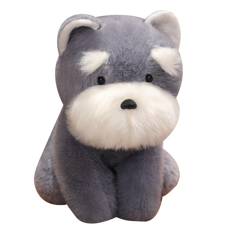 Cartoon Milk Dog Sitting Schnauzer Plush Toy Cute Children Holiday Doll Gift