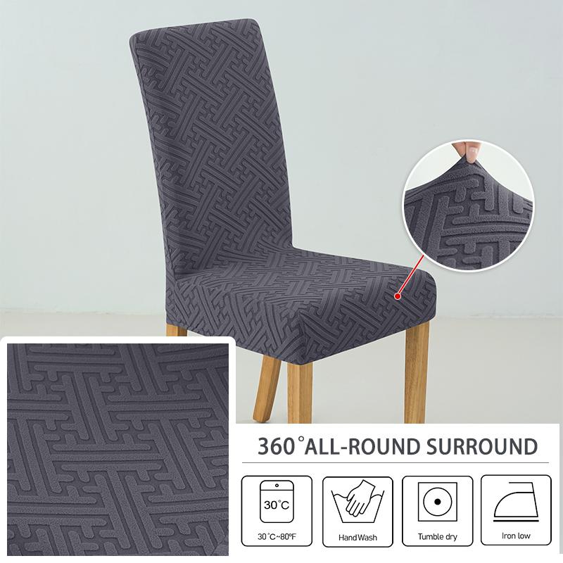 1PC Jacquard Chair Cover High Quality Universal Size Anti-Dust Spandex Chair Slipcovers For Kitchen Dining room Hotel Home Decor