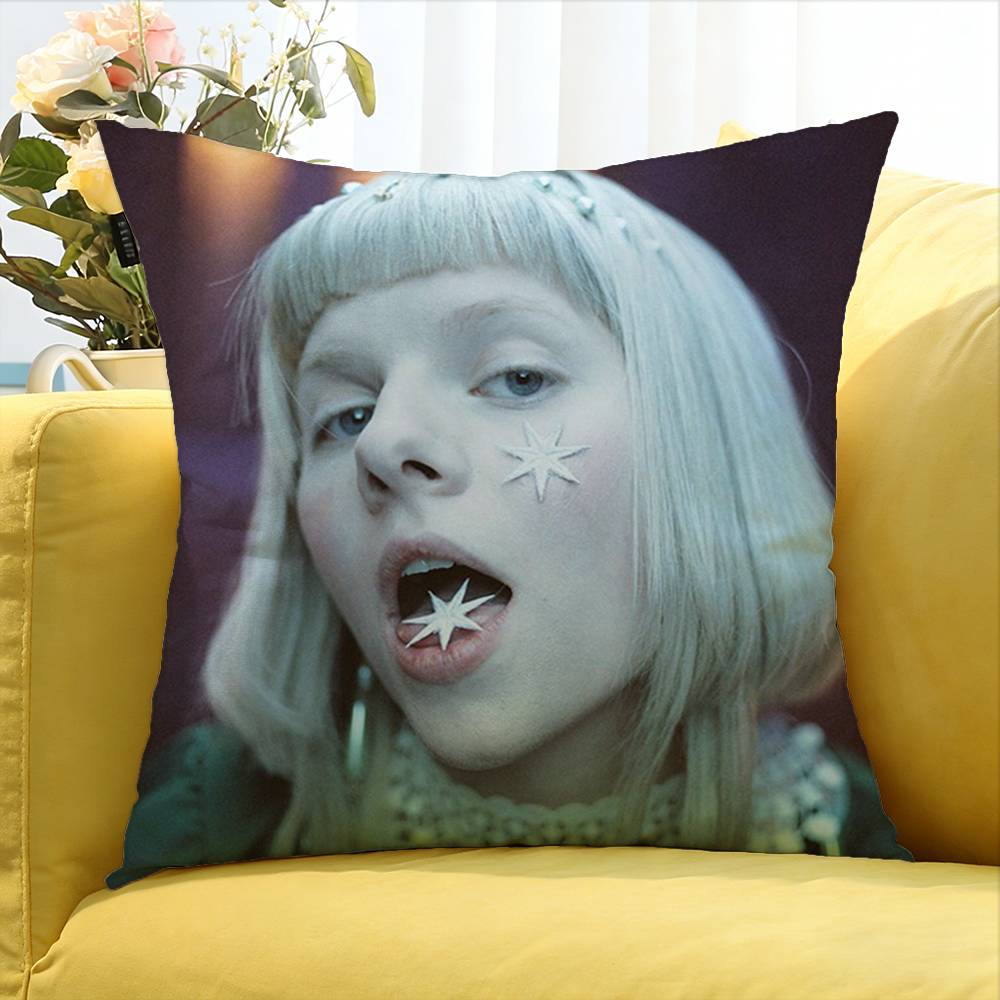 Aurora Aksnes Singer World Various Sizes Square Pillow Case For Car Home Bedchamber Decor