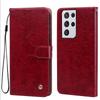 Vintage Crazy Horse Texture PU Leather Flip Wallet Phone Case for Samsung Galaxy S21 Ultra Card Holder Kickstand Shockproof Protective Cover