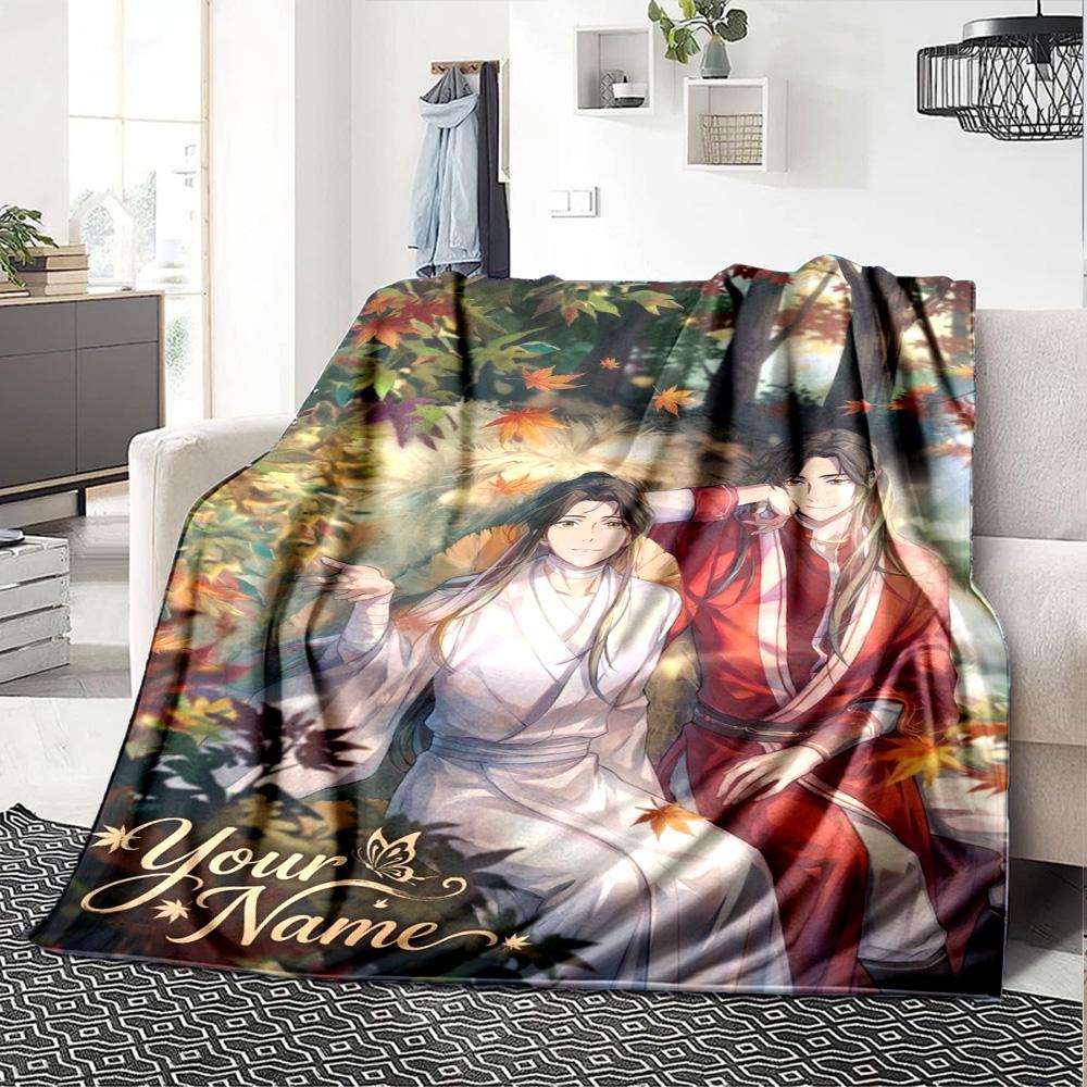 Name Custom Xie Lian and Hua Cheng Print Flannel Blanket High Quality Warm Comfortable Cover for All Seasons Perfect for Gifts Home Decor