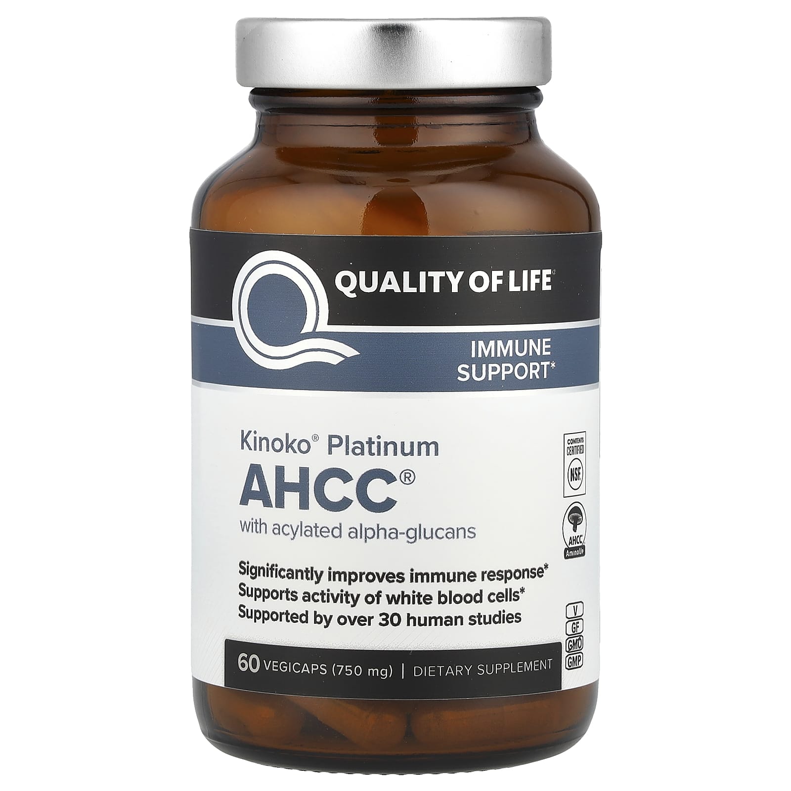 

Kinoko® Platinum Ahcc® with Acylated Alpha Glucan, 60 Veggie Capsules