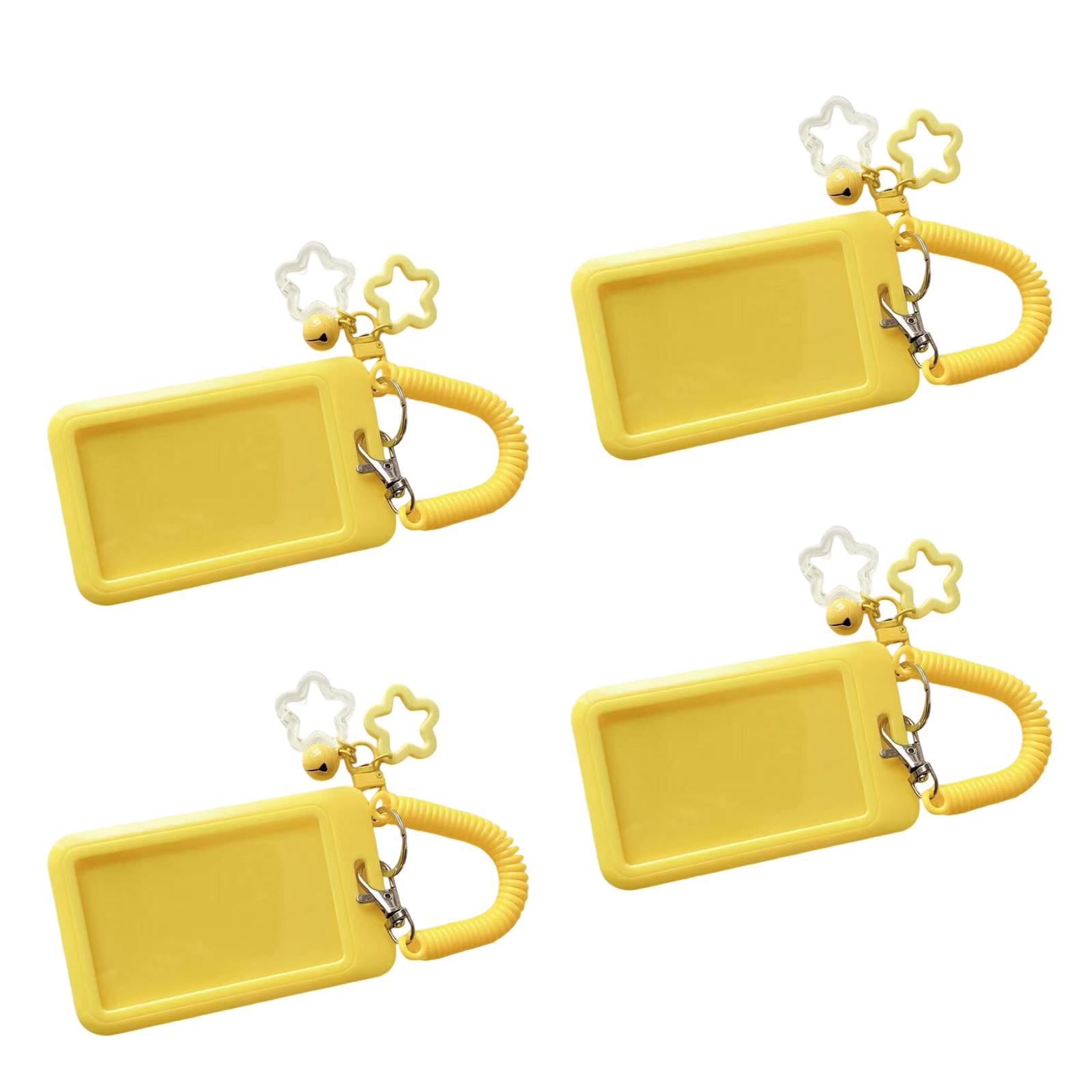 

4 Piece/set Secure Clip Keychain for Cards Keys Star Shaped Holder Easy Carry Plastic Lightweight Travel Accessory жёлтый