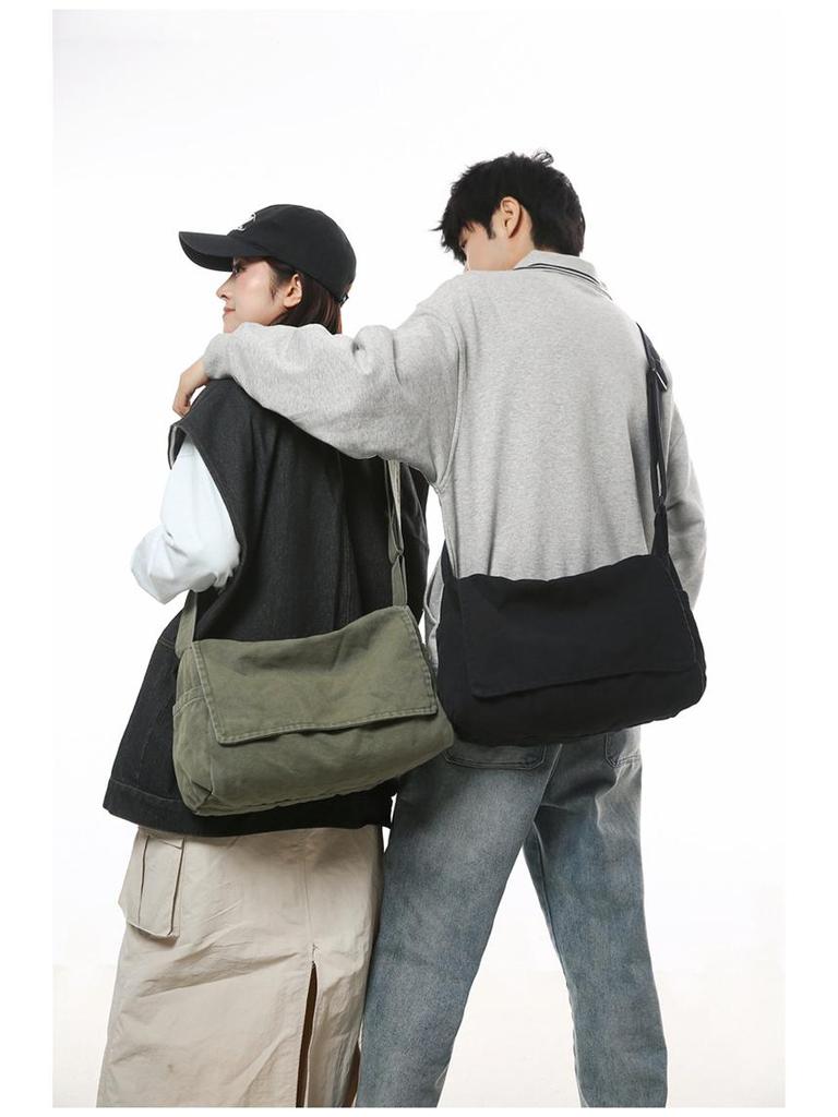 Grand sac bandoulière en toile pour femmes: Style Rétro Japonais, Sac à Dos Polyvalent pour Étudiants