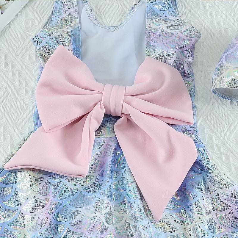 2023 Summer Girls' European Mermaid One-Piece Swimsuit Dress