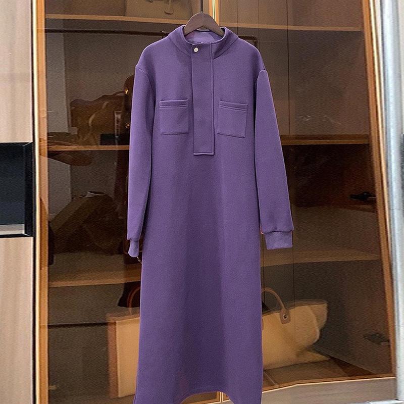 Lazy Style Leisure Dress for Womens Autumn Clothes Updated Mothers Large Size Stylishable Age-reducing Sweatshirt Long Skirt