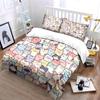 Pastel Cat Pattern Set for Decoration Exquisite Three-piece Bedding Set Gift for Kids and Adults