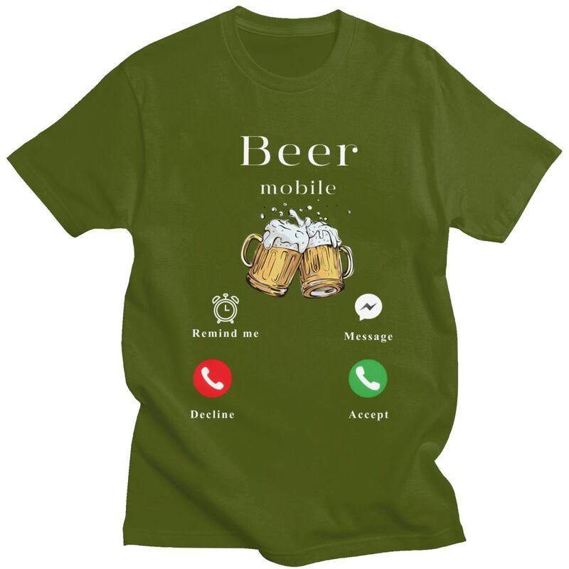 Beer Is Calling T Shirts Men 100 Cotton Tee Tops Valentines Day Gift Tshirt Short Sleeve Casual Tshirt Clothing