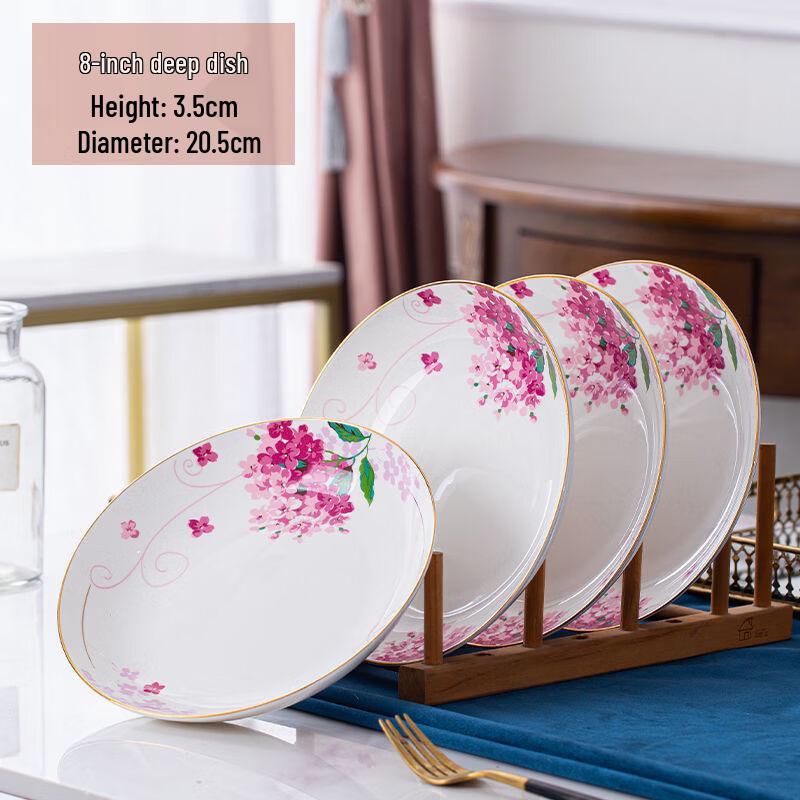 Handon Gold-traced Lilac Bone China Dinnerware Set